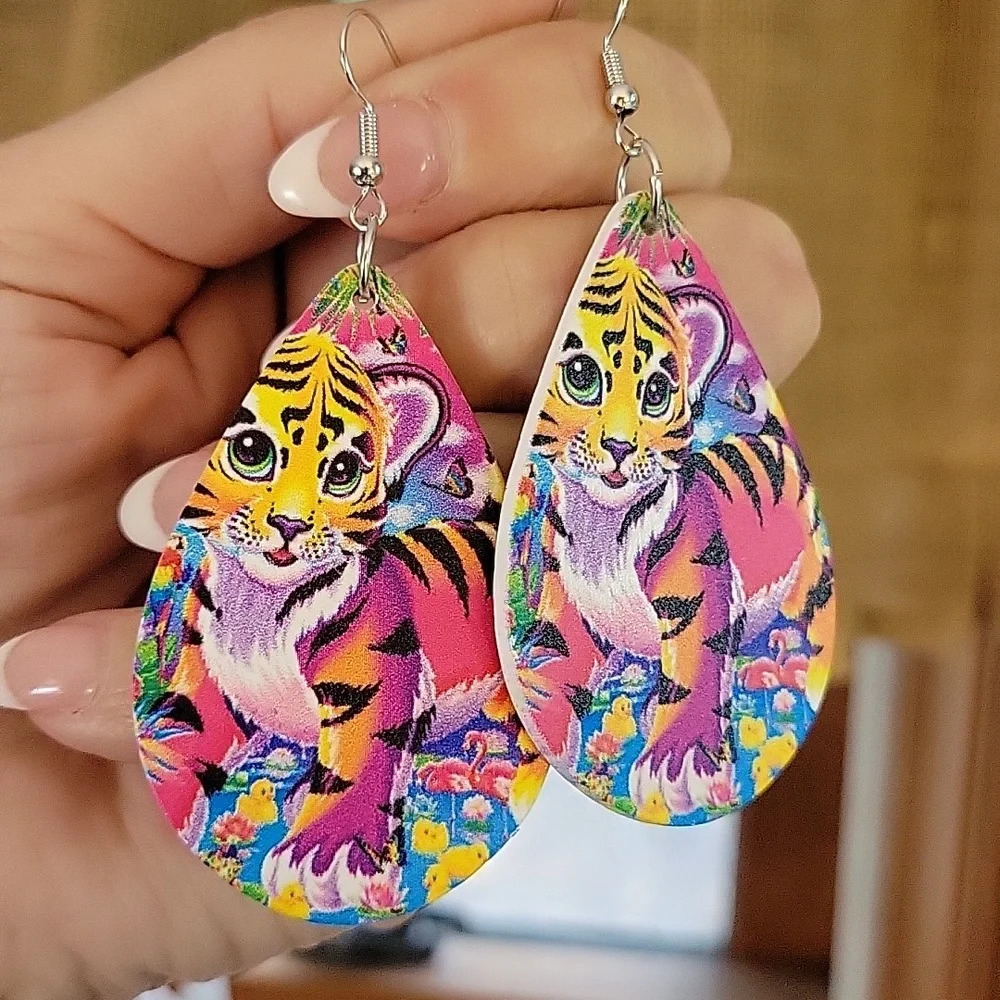 🔥LAST PAIR🔥 LISA FRANK 80s DROP EARRINGS - Picture 4 of 7